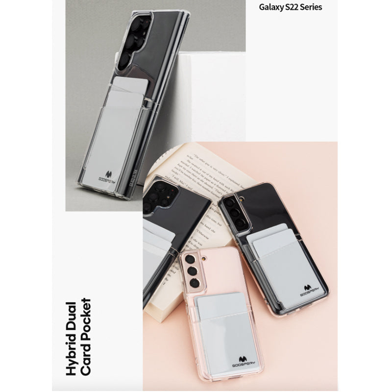 Goospery Case For iPhone 14 Dual Pocket Jelly Case With 2 Cards Storage