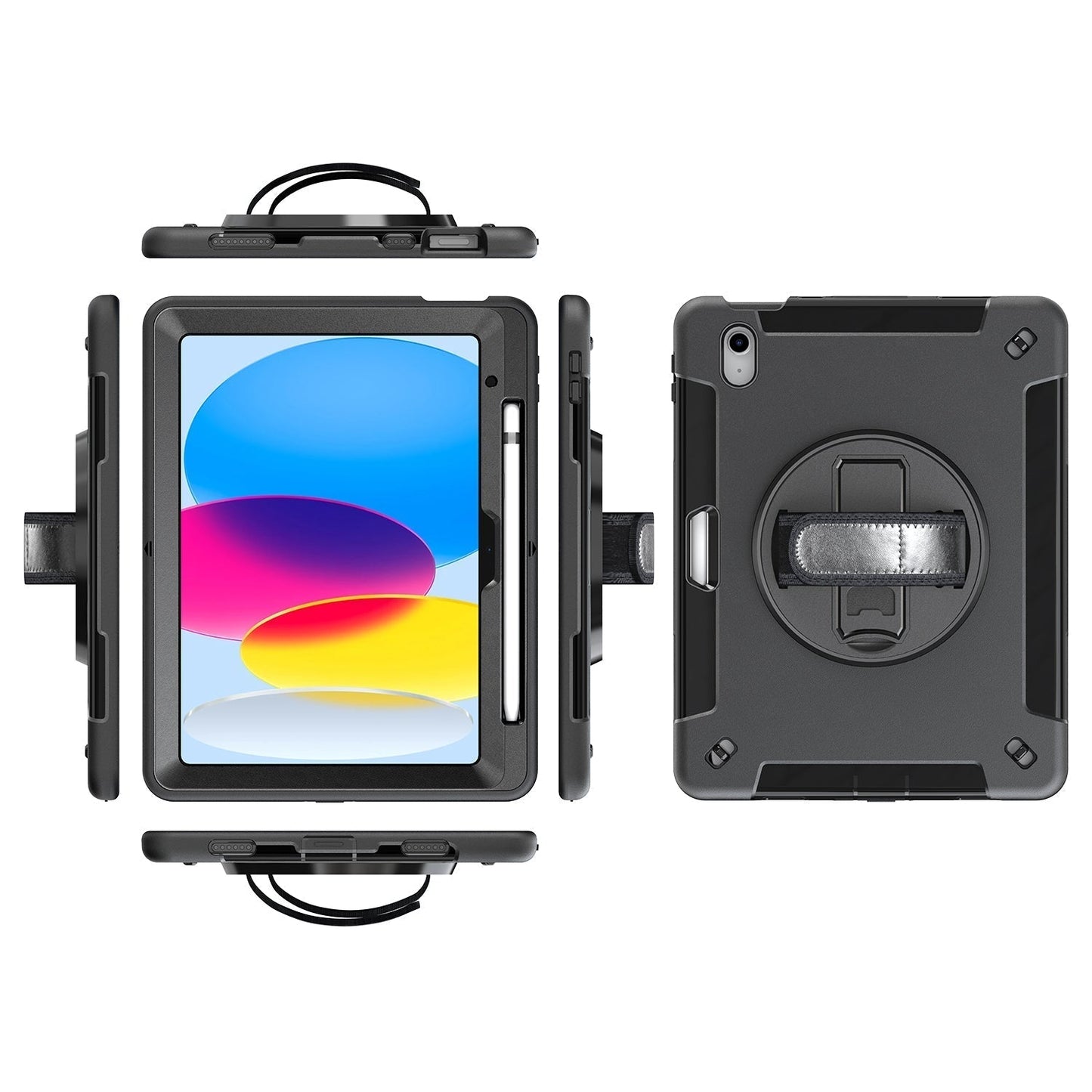 Rugged Case For Galaxy Tab S7 Plus / S7 FE / S8 Plus 12.4" with Pen Holder(Black Diamond)