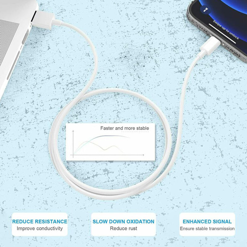 2M Lightning to USB-C Mini White Cable USP