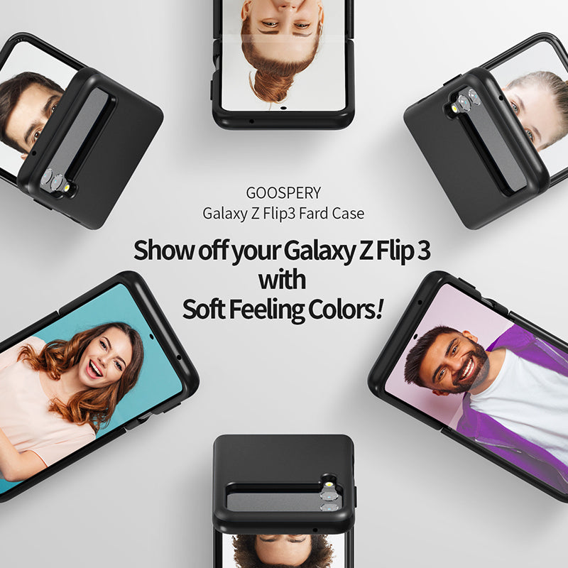 Goospery Fard Case PC / Soft Coating (Matt Black) for GALAXY Z FLIP 3 4
