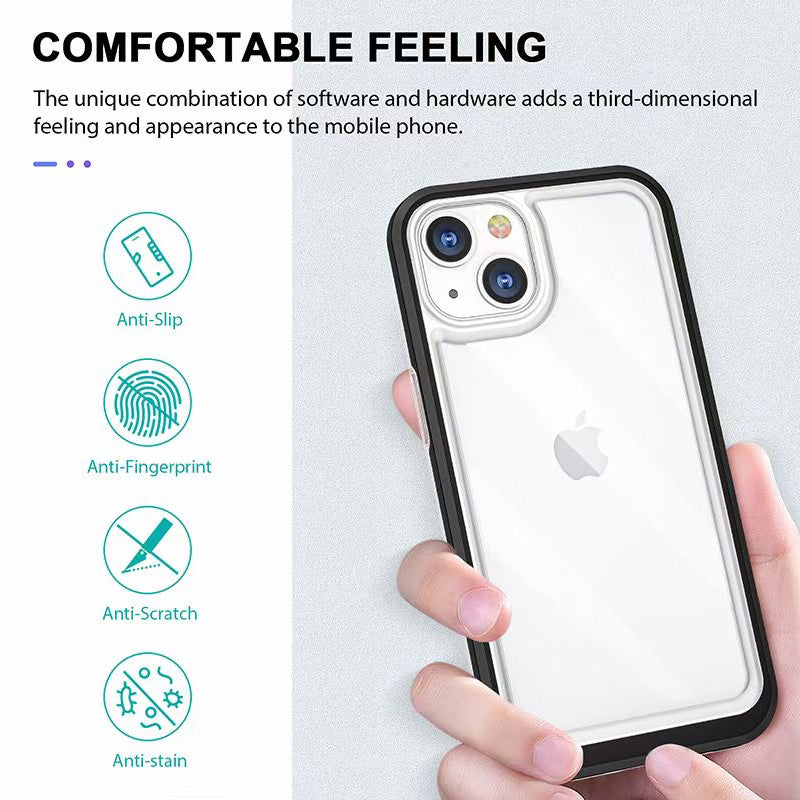 Phonix Case For iPhone 11 Clear Rock Hard Case Black border (With Camera Protective)