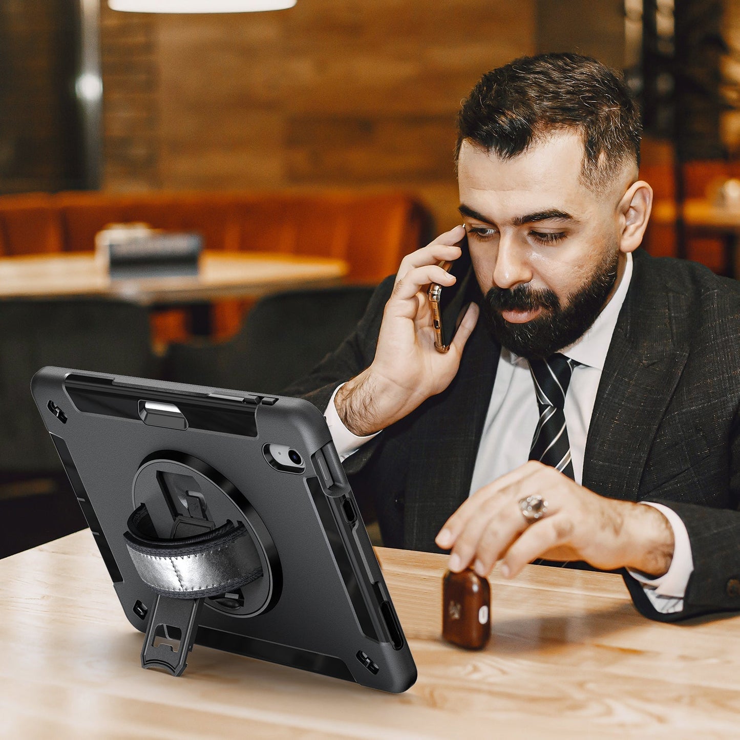 Galaxy Tab S6 Lite 10.4'' 2022 Generic Heavy Duty Rugged Case with Pen Holder(Black Diamond)
