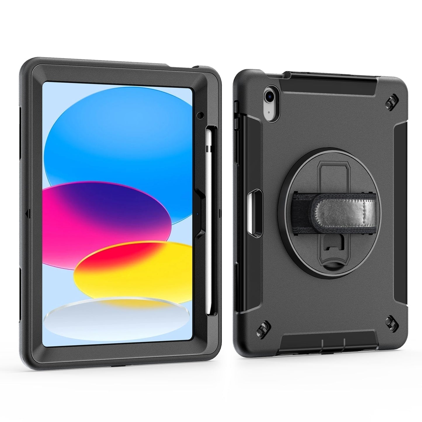 Rugged Case For Galaxy Tab S7 Plus / S7 FE / S8 Plus 12.4" with Pen Holder(Black Diamond)