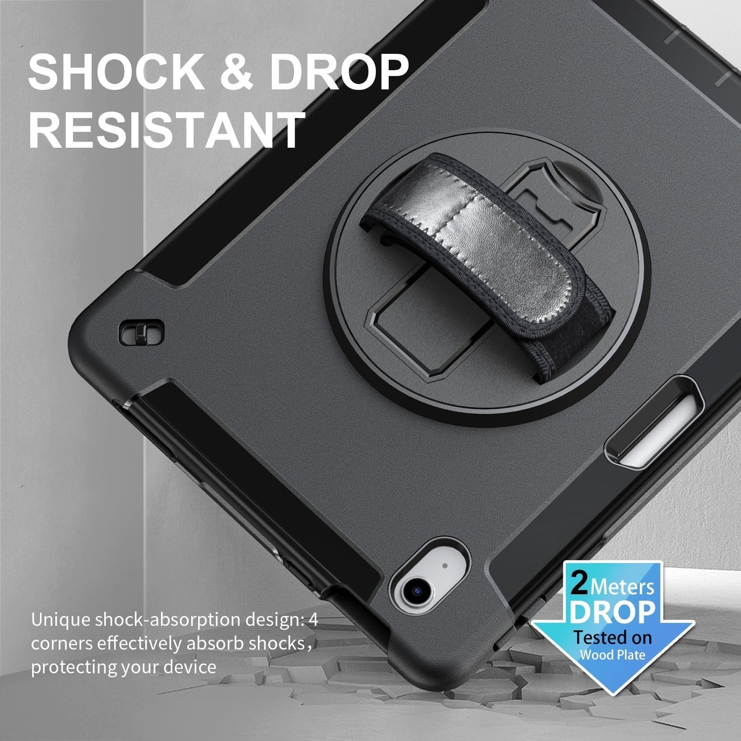 Rugged Case For Galaxy Tab S7 Plus / S7 FE / S8 Plus 12.4" with Pen Holder(Black Diamond)