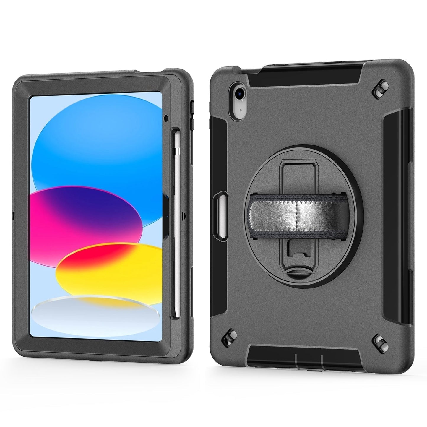Galaxy Tab S6 Lite 10.4'' 2022 Generic Heavy Duty Rugged Case with Pen Holder(Black Diamond)