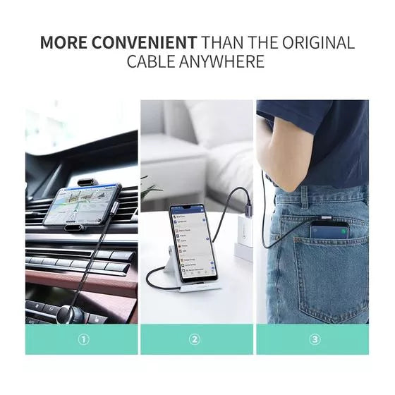 1M USB-C To USB 2.0 A Cable Grey+Black Ugreen