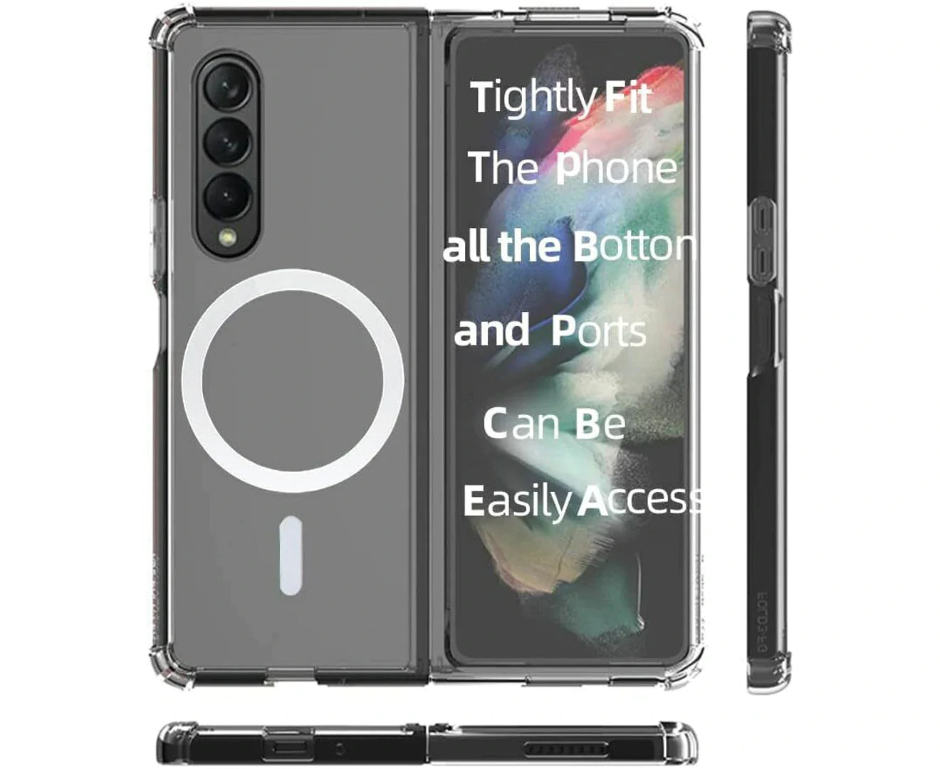 For Galaxy Z Fold 5 Hard Crystal Clear Case Compatible With Magsafe