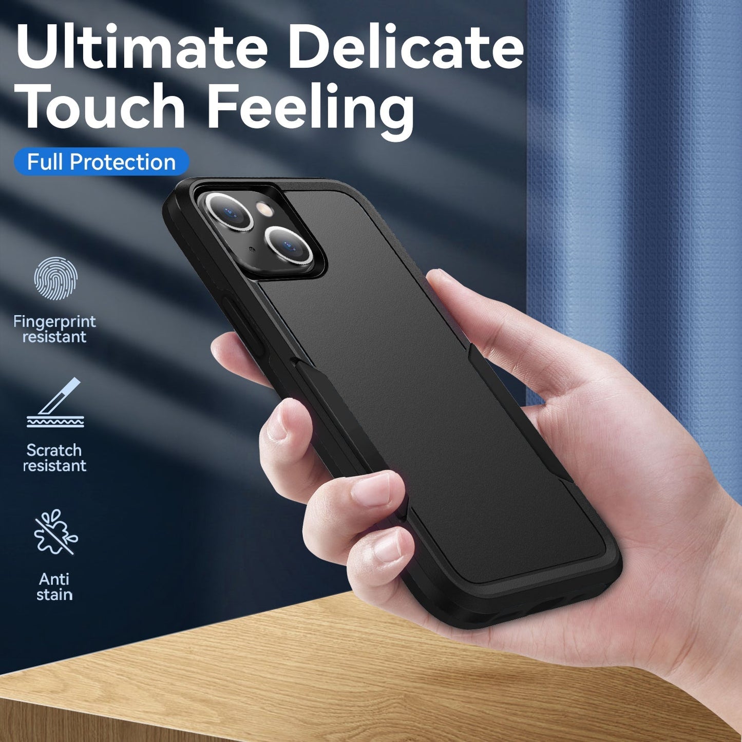 Phonix Case For iPhone 14 Pro Black Armor Light Case
