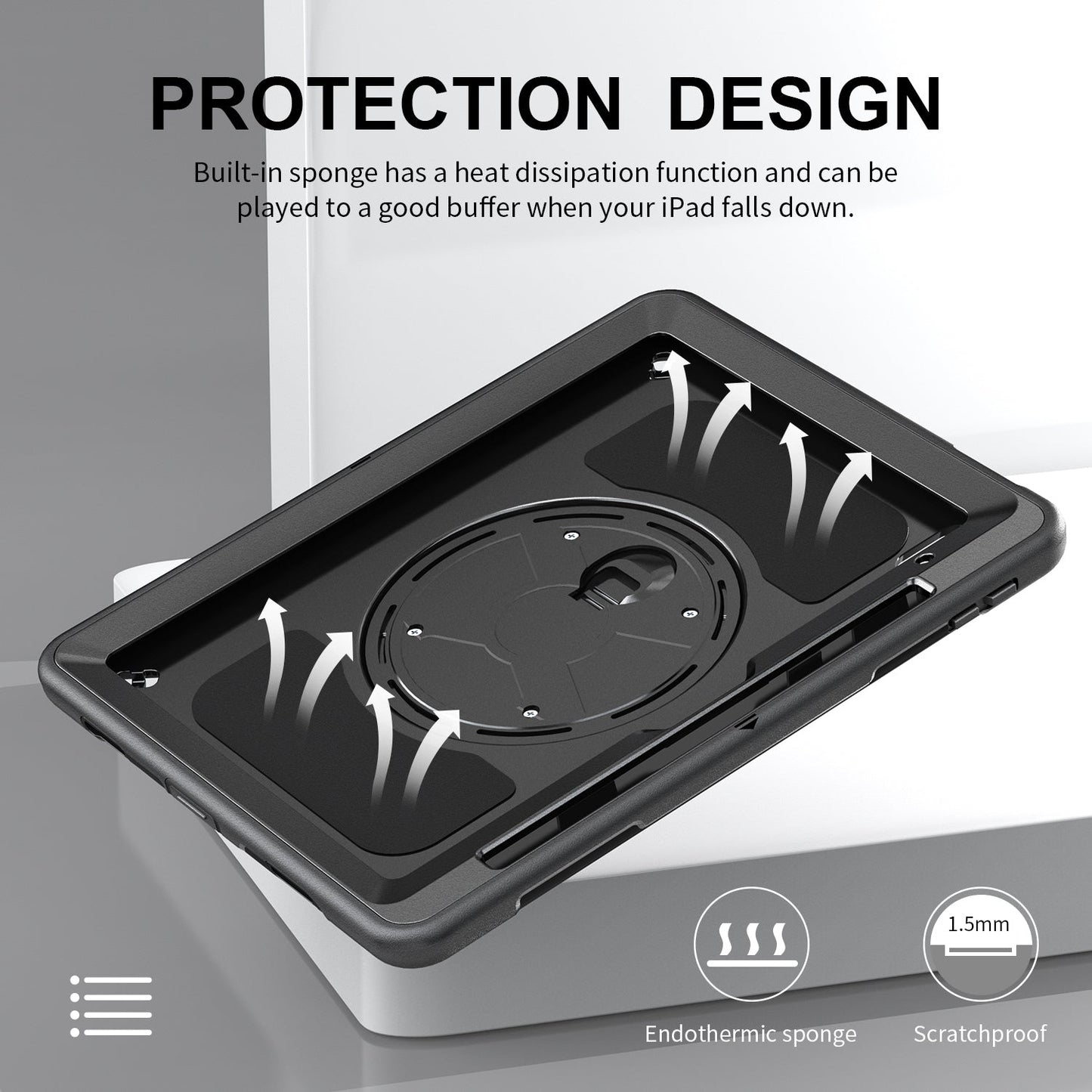 Galaxy Tab S6 Lite 10.4'' 2022 Generic Heavy Duty Rugged Case with Pen Holder(Black Diamond)