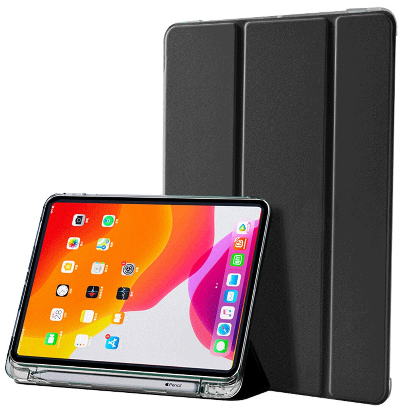 Silicon Folio Case with stylus Holder for iPad Pro 11 2021/2022 - Black