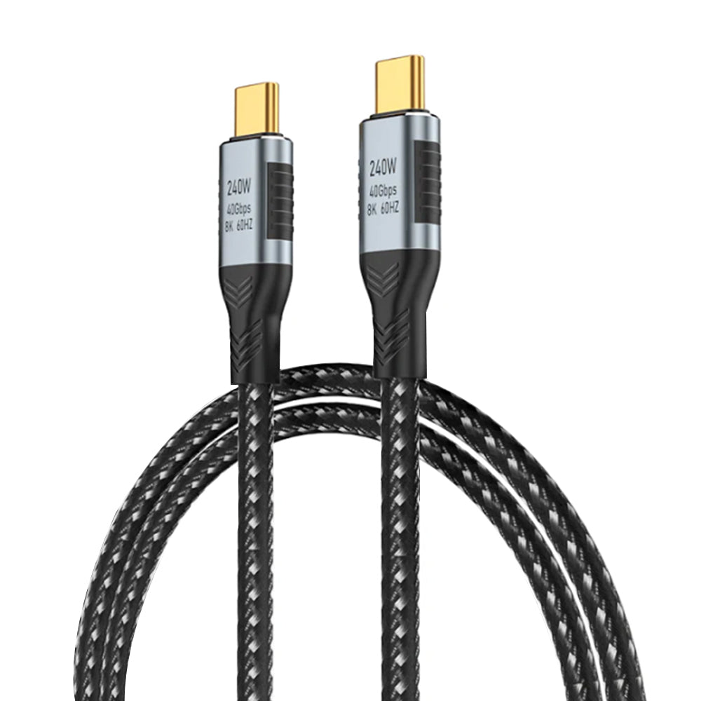 1M HyperLink X Thunderbolt 4 USB-C to USB-C Cable Charge & Video Black （USB 4 - 40Gbps, 240W, 8K/60Hz)