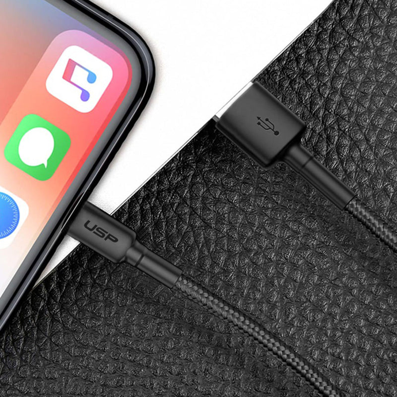 2M BoostUp Cafule Lightning to USB-A Cable Charge & Connect Black USP