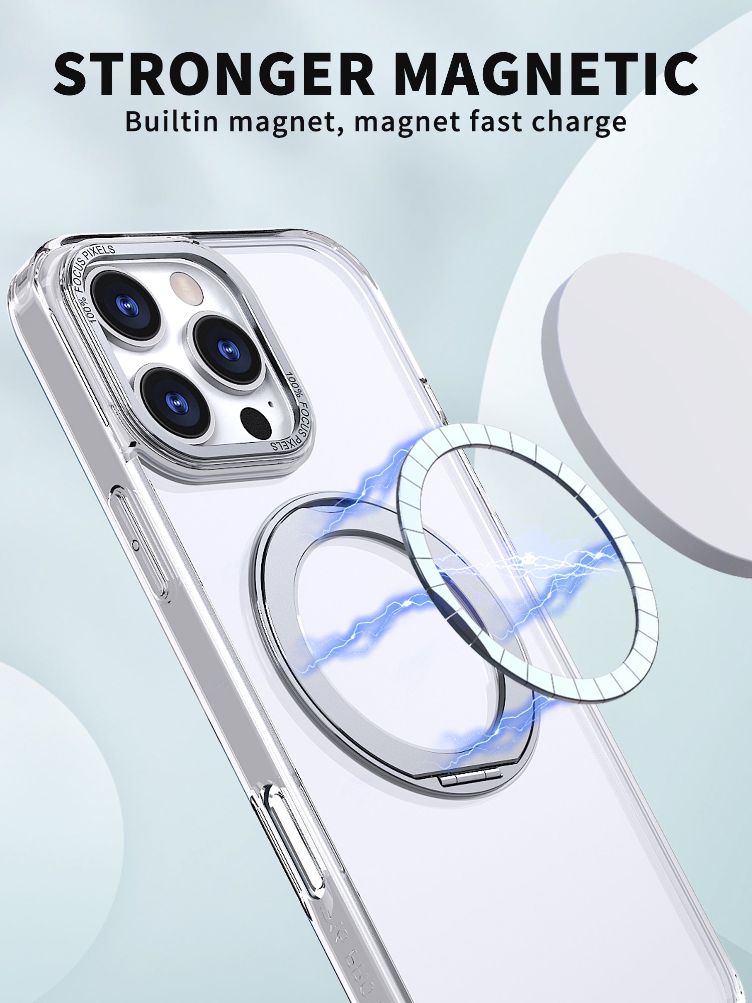 USP Clear Case For iPhone Air 360° Rotatable Ring Stand Compatible With Magsafe