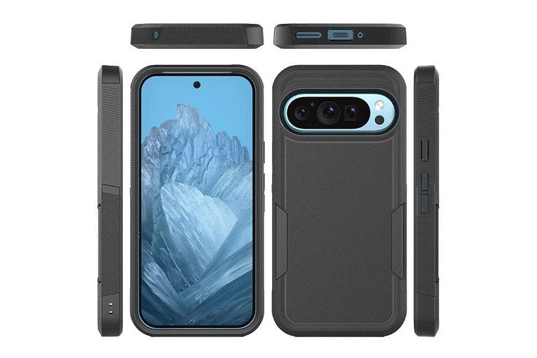 Phonix Case for Pixel 9 / 9 Pro/ 10 /10 Pro 5G Black Armor Light Case