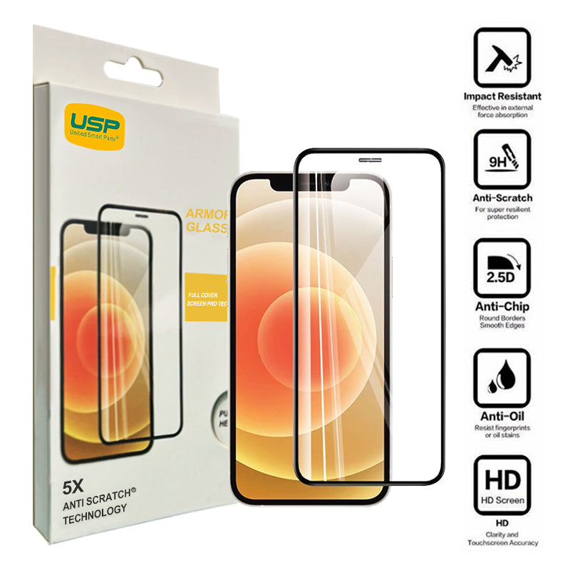 USP Armor Glass Screen Protector For iPhone 16 / 15 Full Cover (1  Piece/Box)