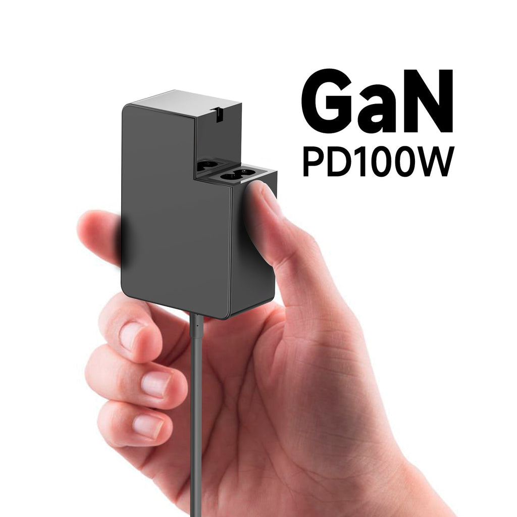 USP 100W USB-C GaN Charger + USB-C Cable- Black Compact Laptop Charger