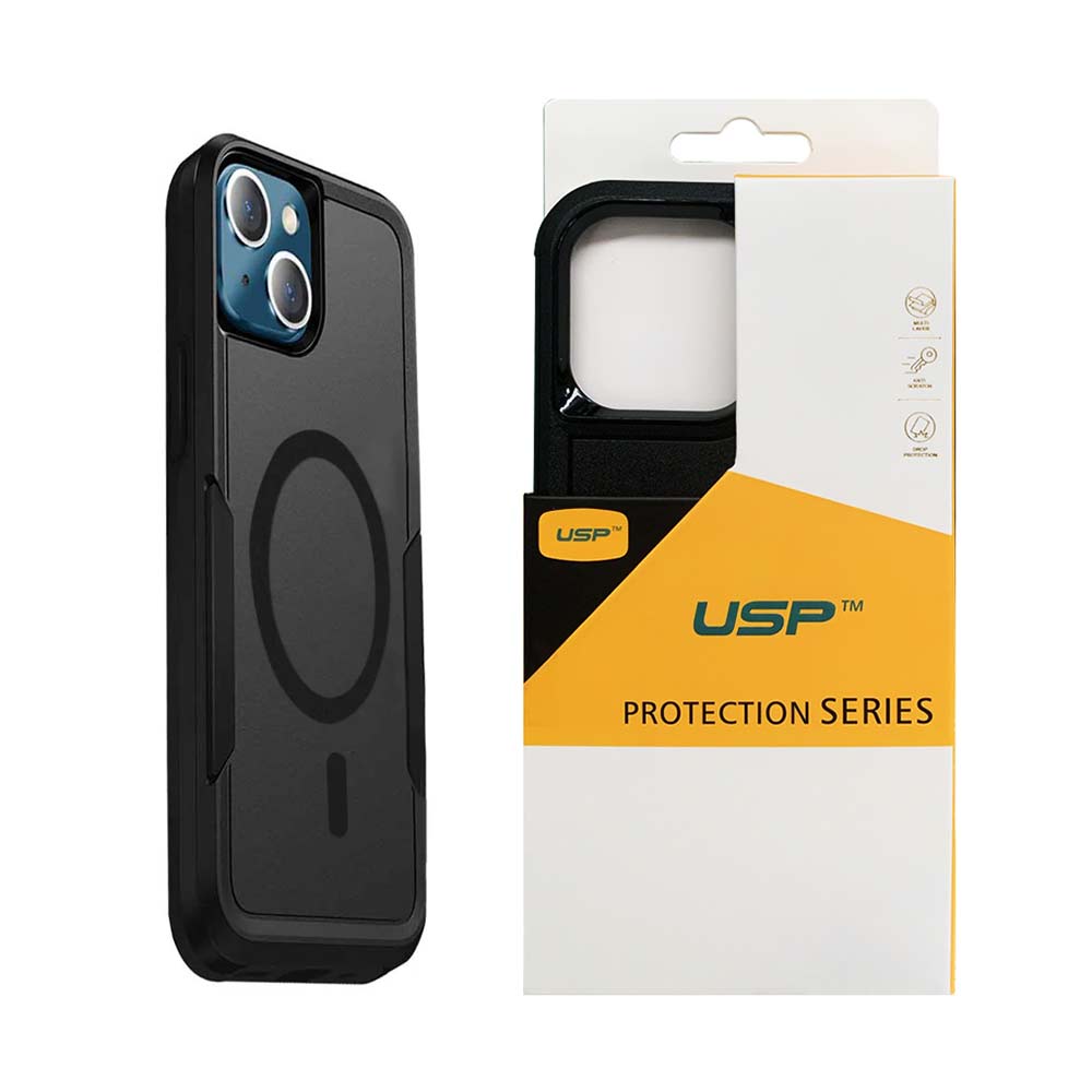 USP Case For iPhone 16 Black Armor Light Case Compatible With Magsafe