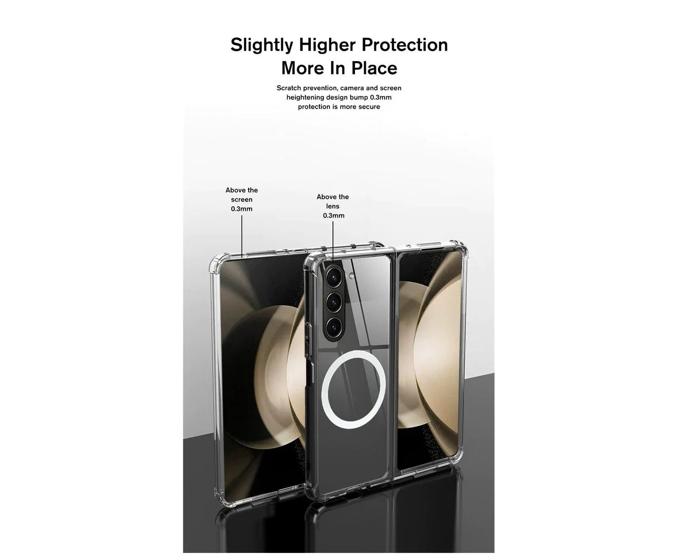 For Galaxy Z Fold 6  Hard Crystal Clear Case Compatible With Magsafe