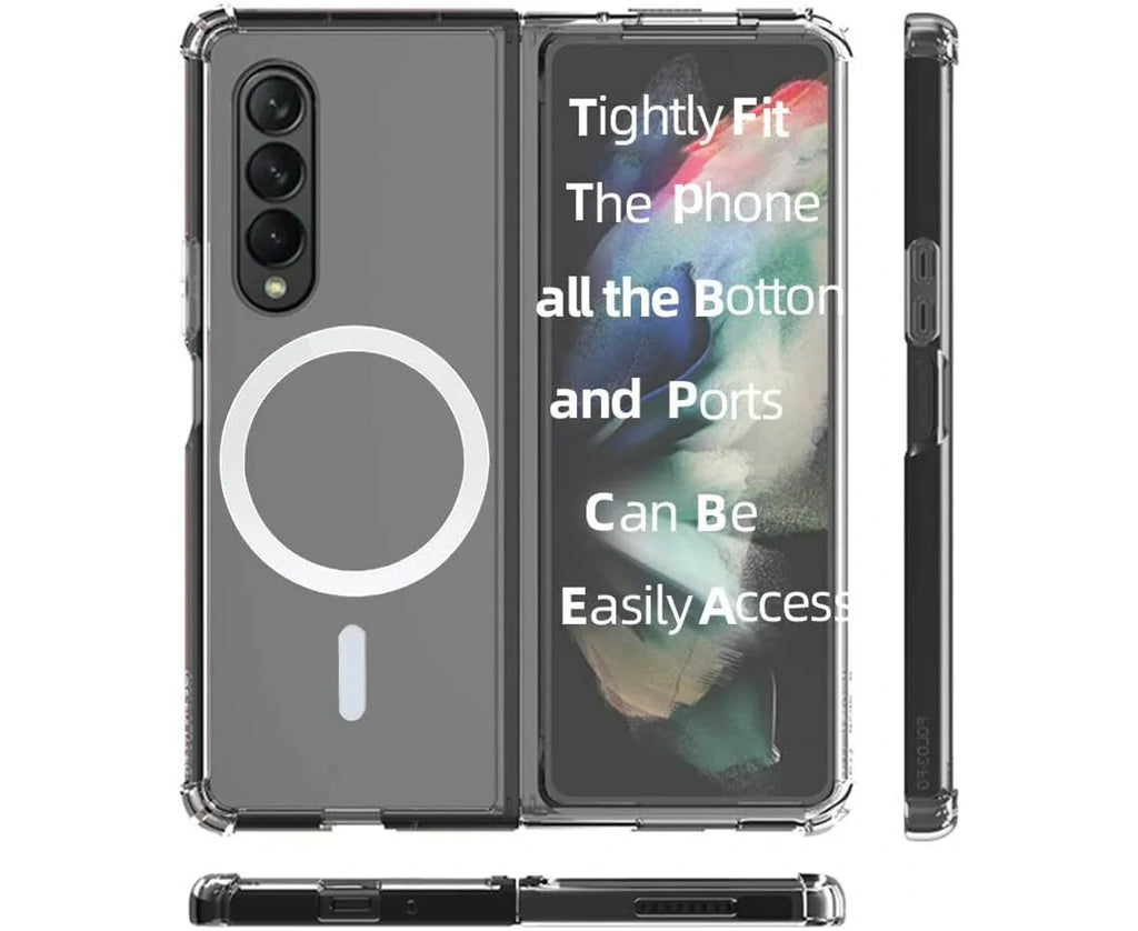 For Galaxy Z Fold 6  Hard Crystal Clear Case Compatible With Magsafe