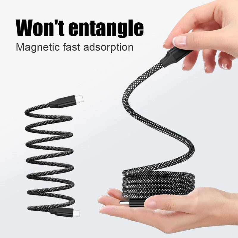 1M USP HyperLink Magnetic USB-C to USB-C Cable Charge Black 140W