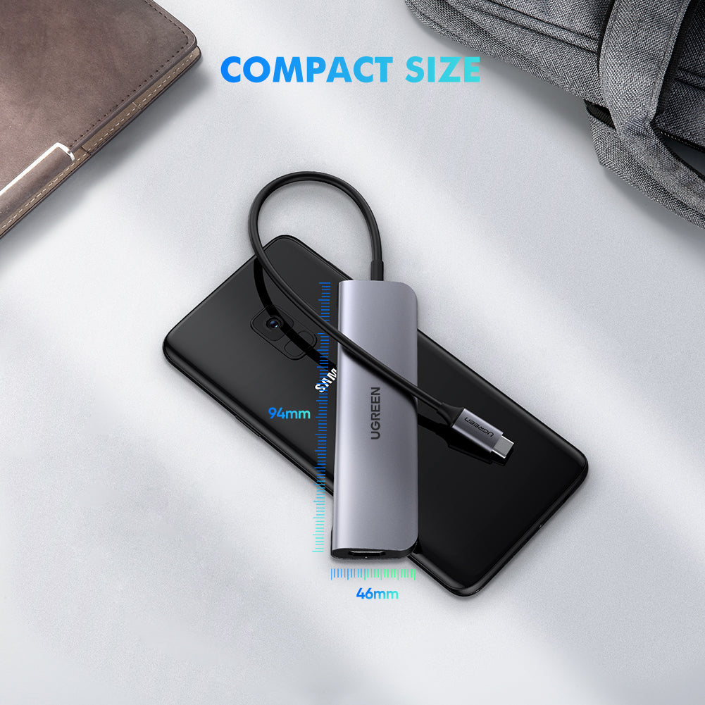 5 in 1 USB-C To HDMI+3*USB 3.0 A+PD Power Converter hub Ugreen