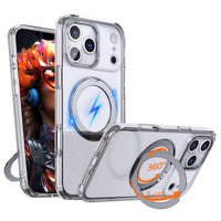 USP Clear Case For iPhone 17 Pro Max 360° Rotatable Ring Stand Compatible With Magsafe