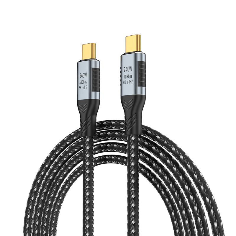 1M HyperLink X Thunderbolt 4 USB-C to USB-C Cable Charge & Video Black （USB 4 - 40Gbps, 240W, 8K/60Hz)