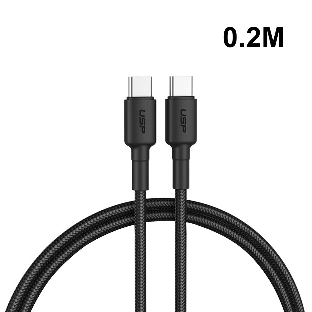 0.2M BoostUp Cafule USB-C to USB-C Cable Charge & Connect Black USP