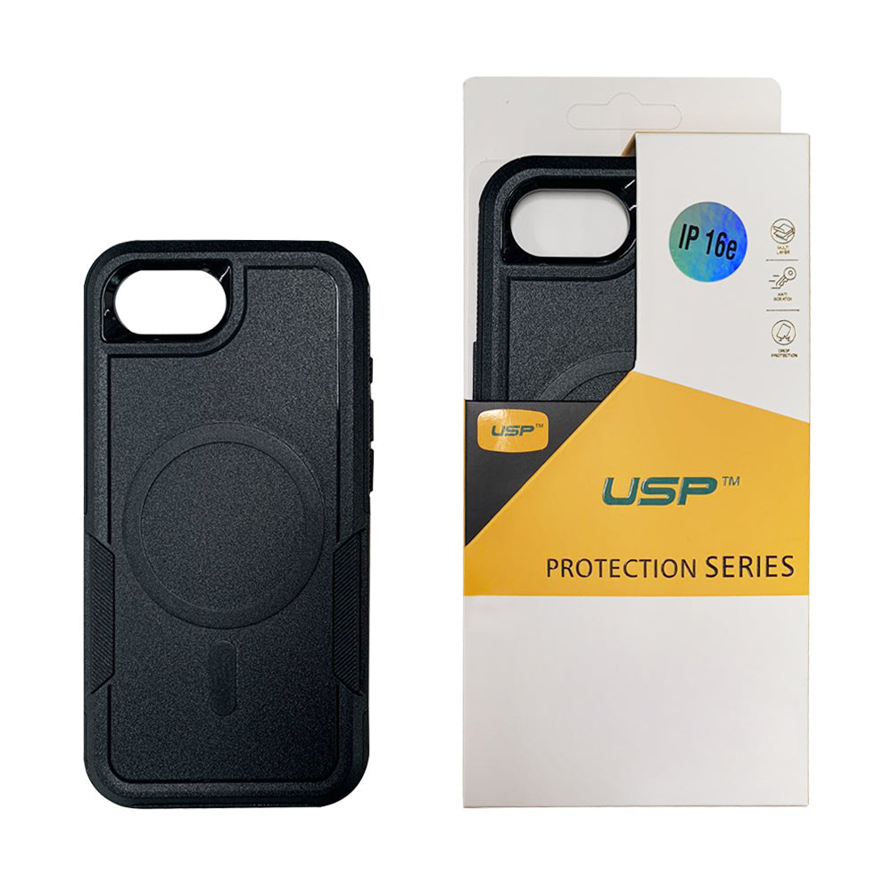 USP Case For iPhone 17e/16e Black Armor Light Case Compatible With Magsafe