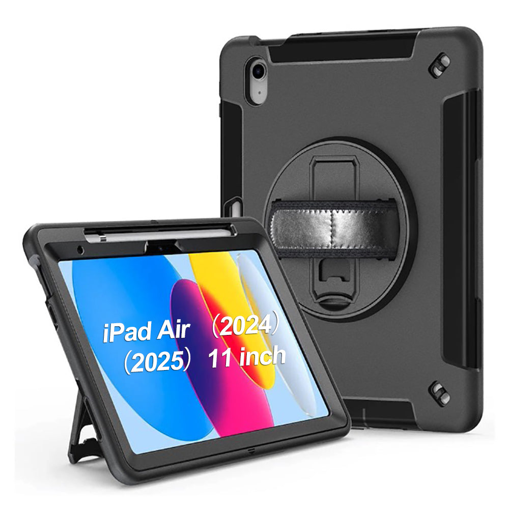 Rugged Case with Pen Holder For iPad Air 6th 11“(M2,2024)(M3,2025)(M4,2026)/5th 10.9"(2022)/4th 10.9"(2020) / iPad Pro 11"(2022/2021/2020/2018)