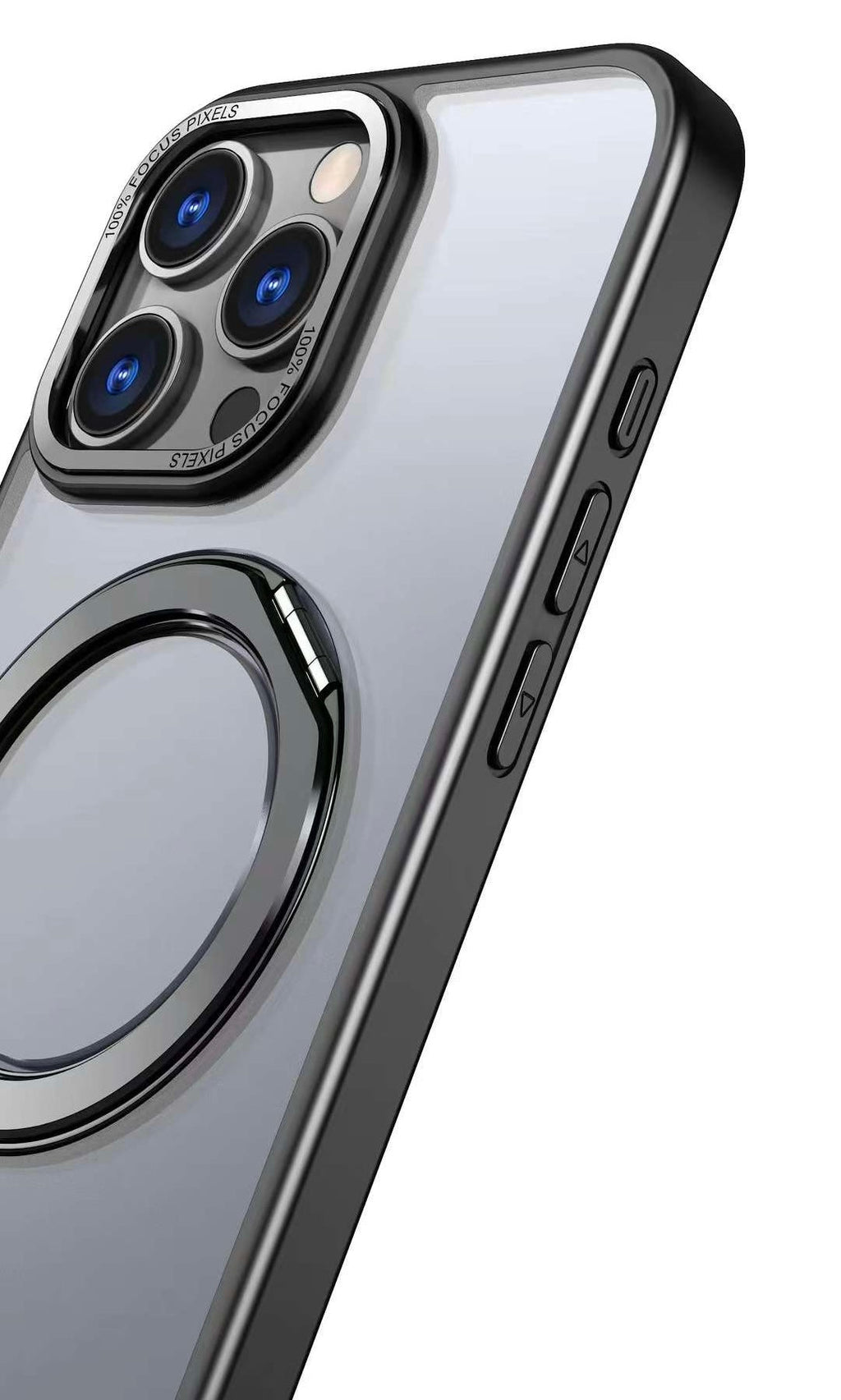 USP Black Case For iPhone 17 360° Rotatable Ring Stand Compatible With Magsafe