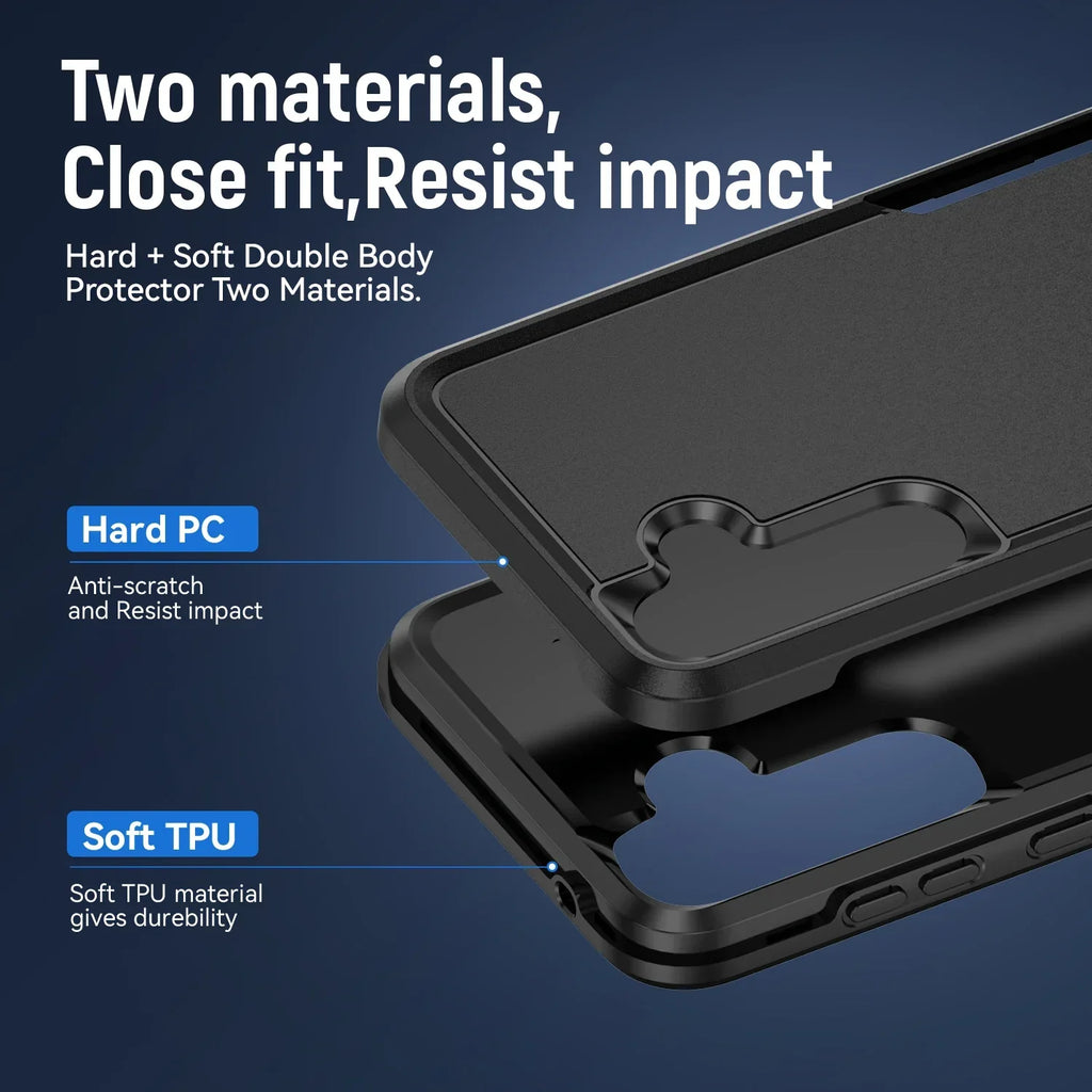 Phonix Case for Samsung A07 Black Armor Light Case