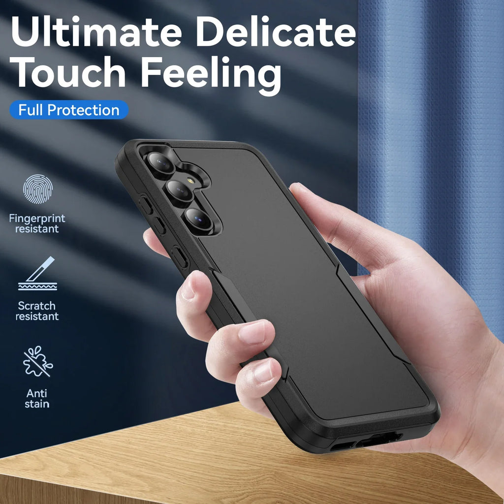Phonix Case for Samsung A07 Black Armor Light Case