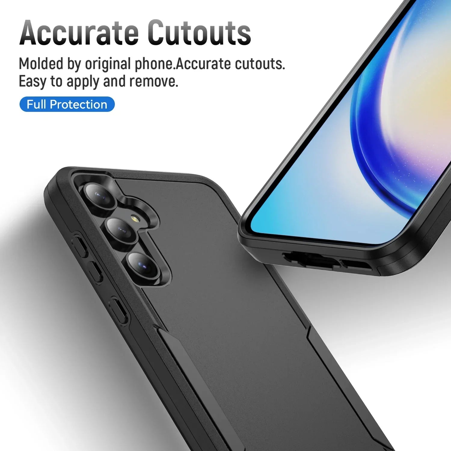 Phonix Case for Samsung A07 Black Armor Light Case