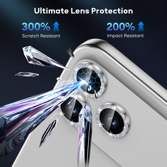 USP Camera Lens Protector For iPhone 17 Pro / 17 Pro Max Crystal Style Individual Ring Cover (Tempered Glass)