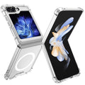 For Galaxy Z Flip 5 Hard Crystal Clear Case Compatible With Magsafe