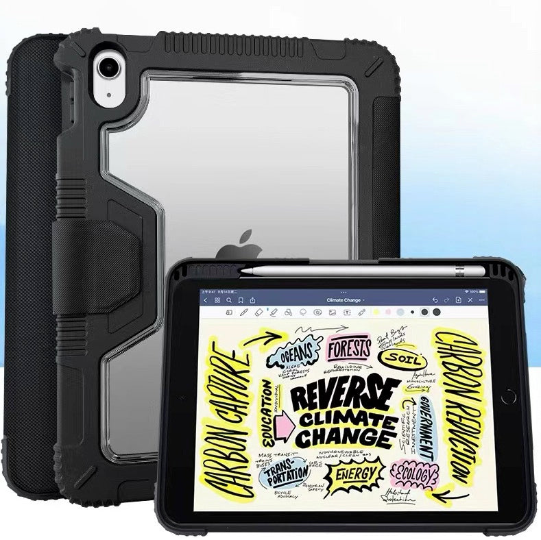 Rugged Case With Clear Back & Pen Holder for iPad 11“(A16 2025) / iPad (10th Gen 2022) 10.9‘’