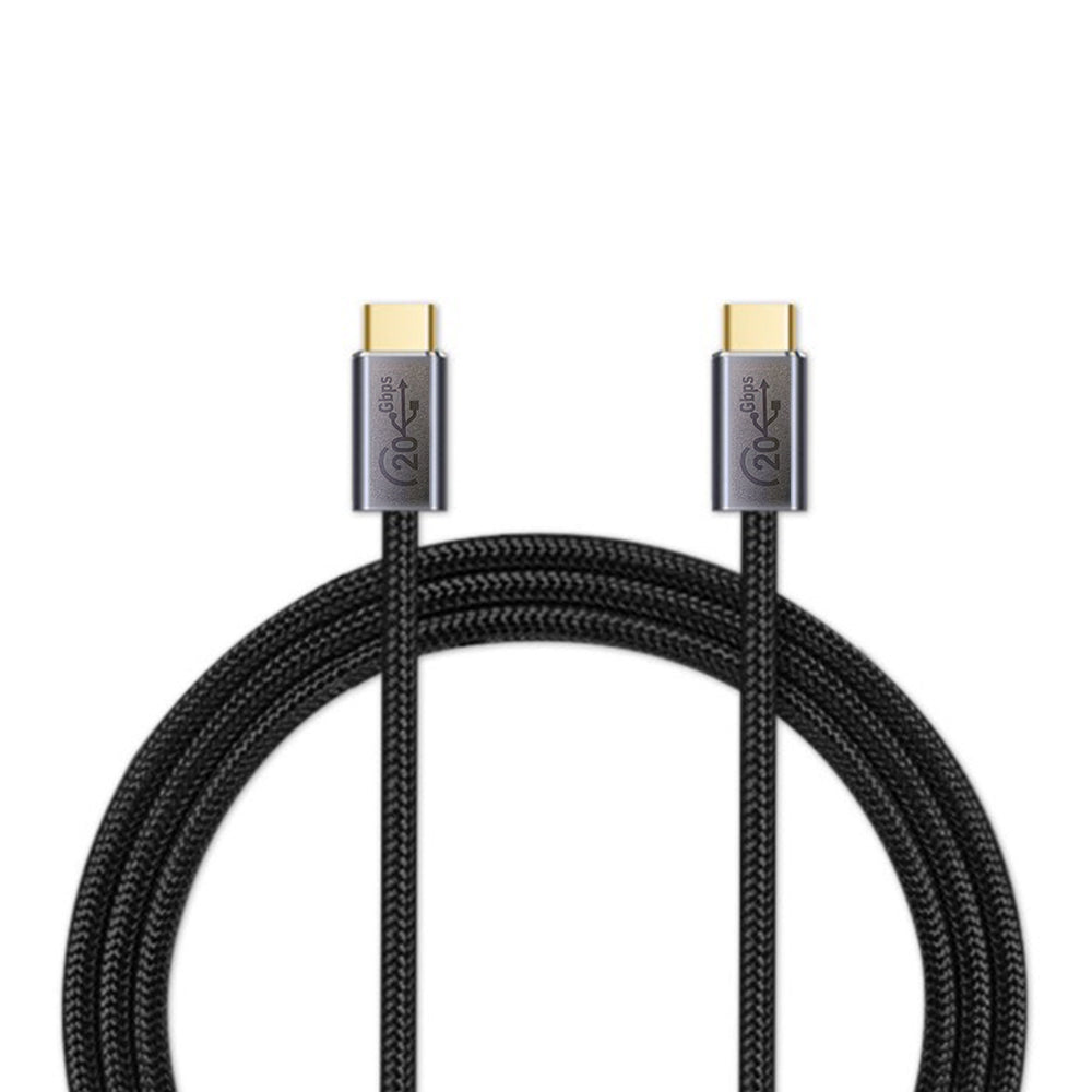 2M BoostUp Cafule USB 3.2 Gen-C to USB-C Cable Charge & Video Black （USB 3.2 Gen 2x2 - 20Gbps, 100W/5A, 8K/60Hz)