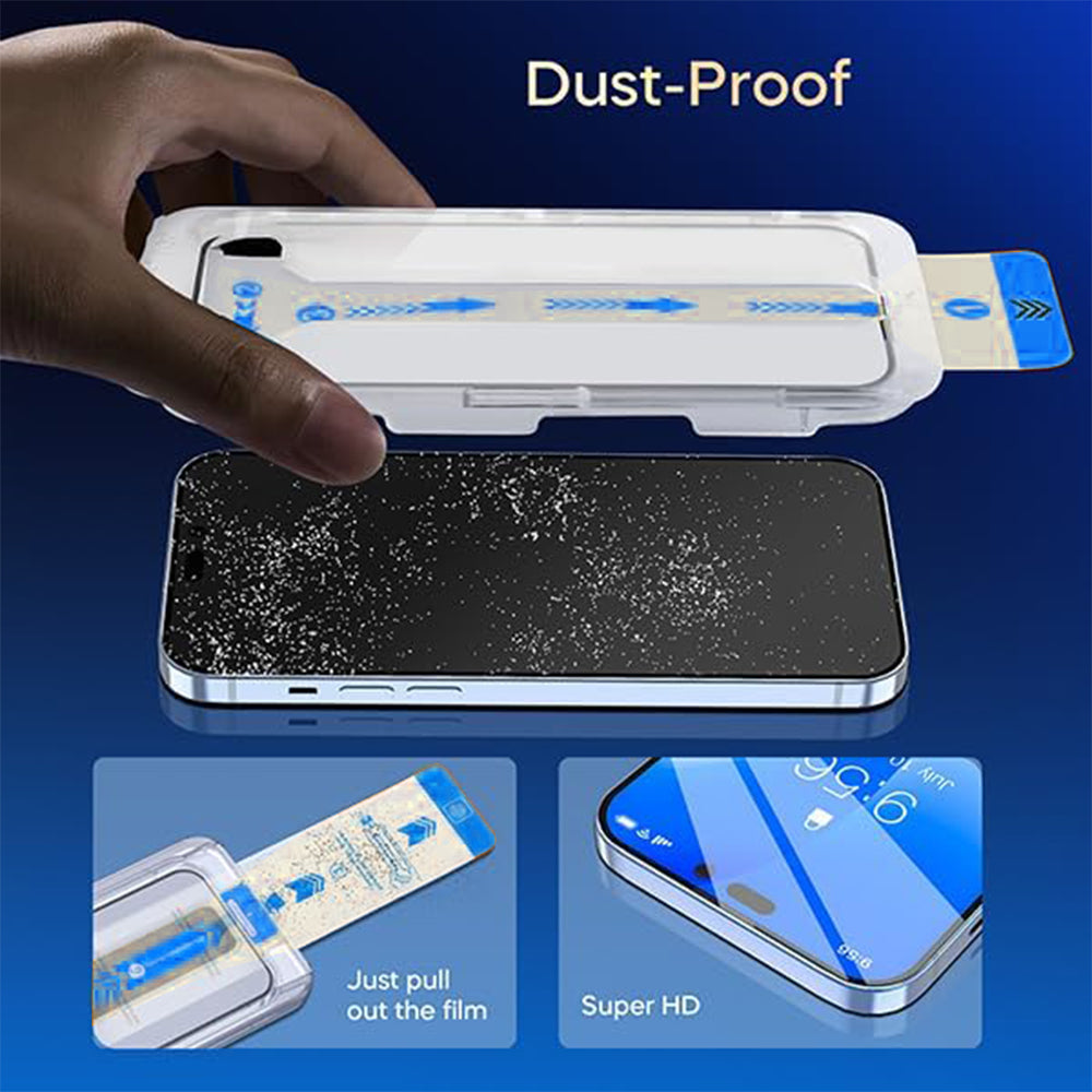 USP Easy Align Dust-free Tray Screen Protector For iPhone 17e/16e/14/13/13 Pro Full Cover (1 Piece/Box)