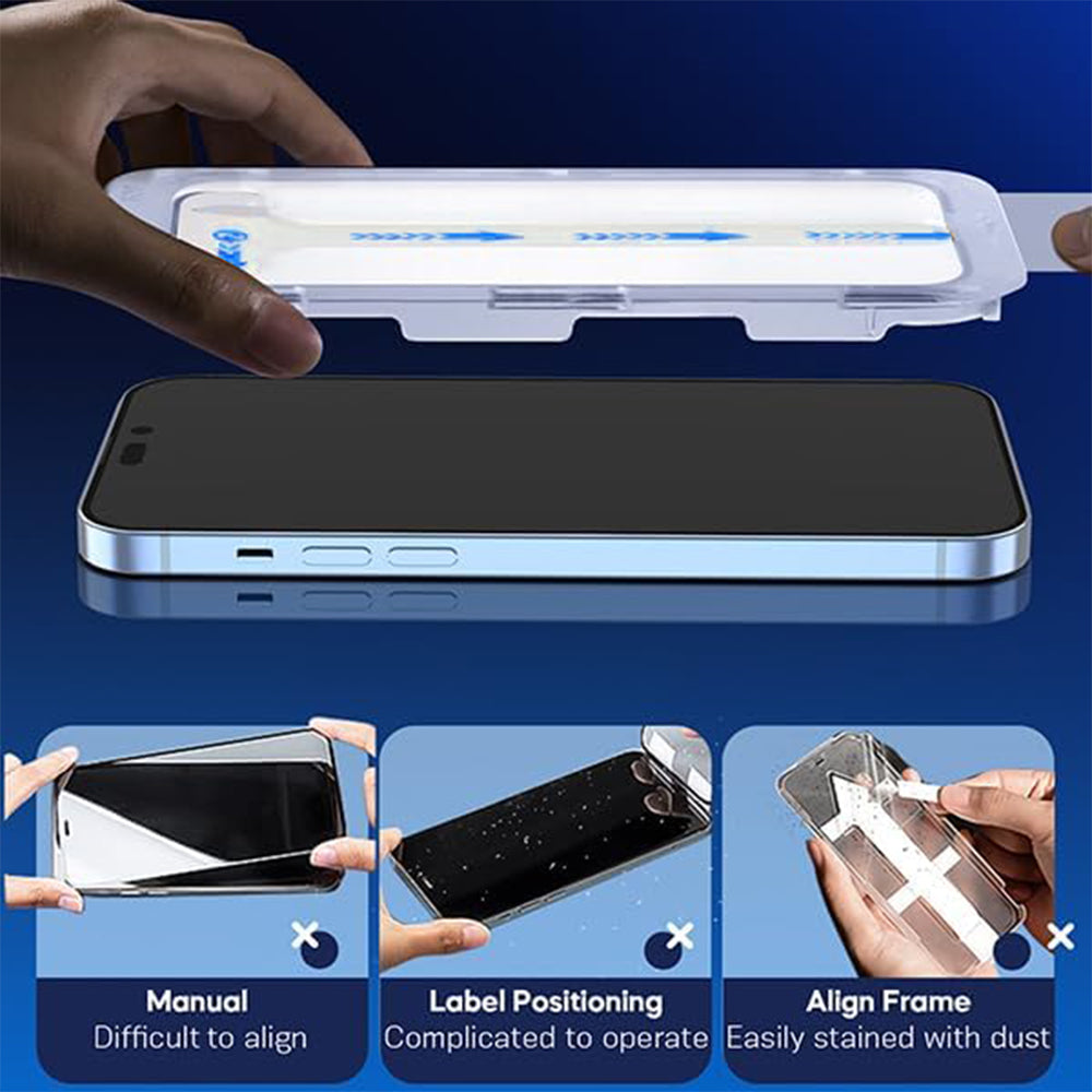 USP Easy Align Dust-free Tray Screen Protector For iPhone 17e/16e/14/13/13 Pro Full Cover (1 Piece/Box)