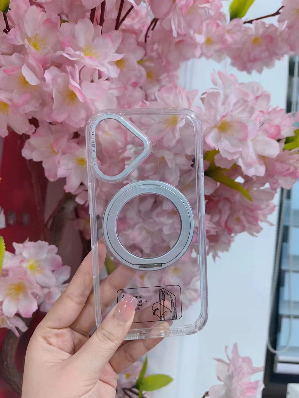 USP Clear Case For iPhone 17e/16e 360° Rotatable Ring Stand Compatible With Magsafe