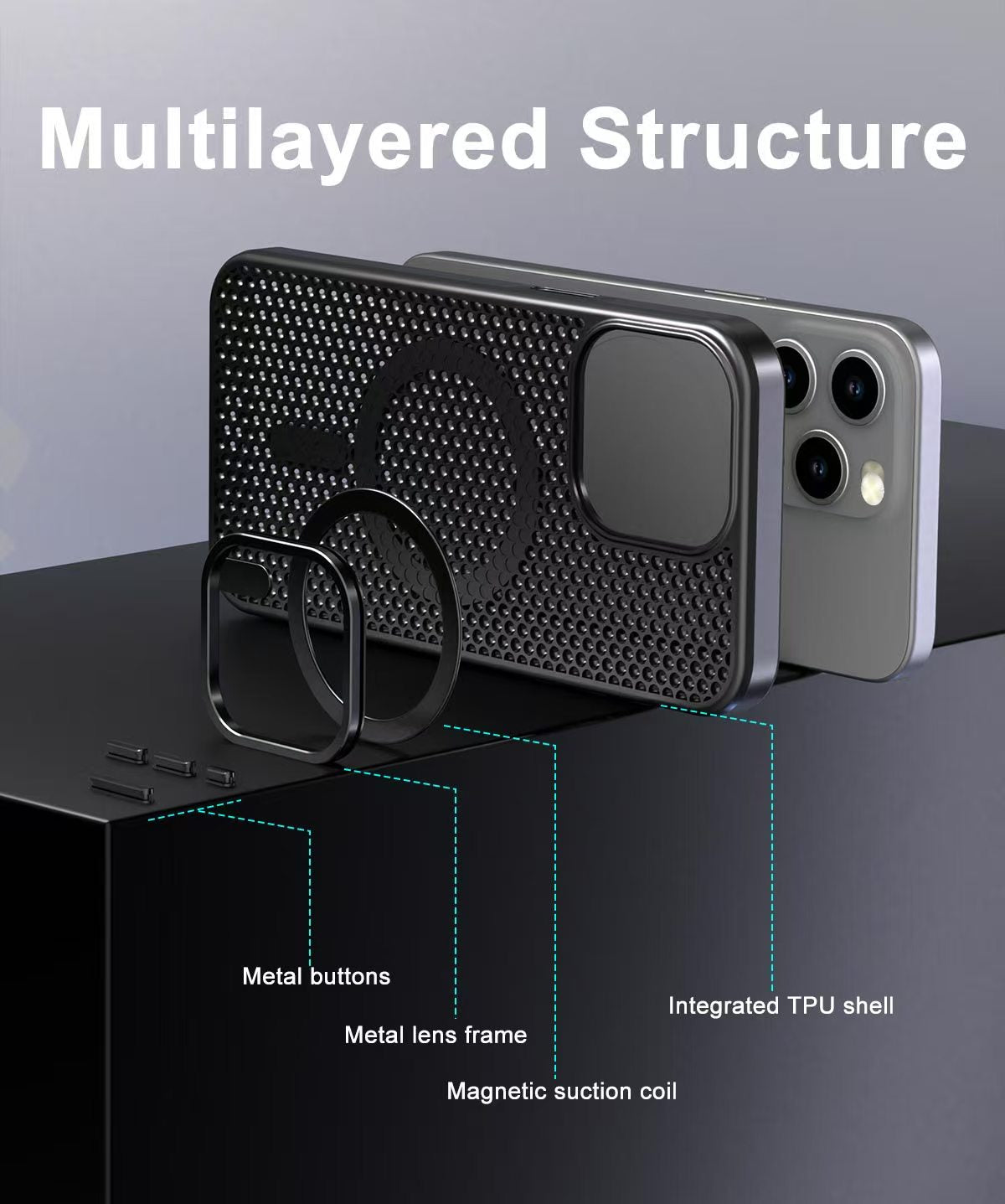 USP 3D Mesh Armor Case for iPhone 17 Pro Compatible With Magsafe