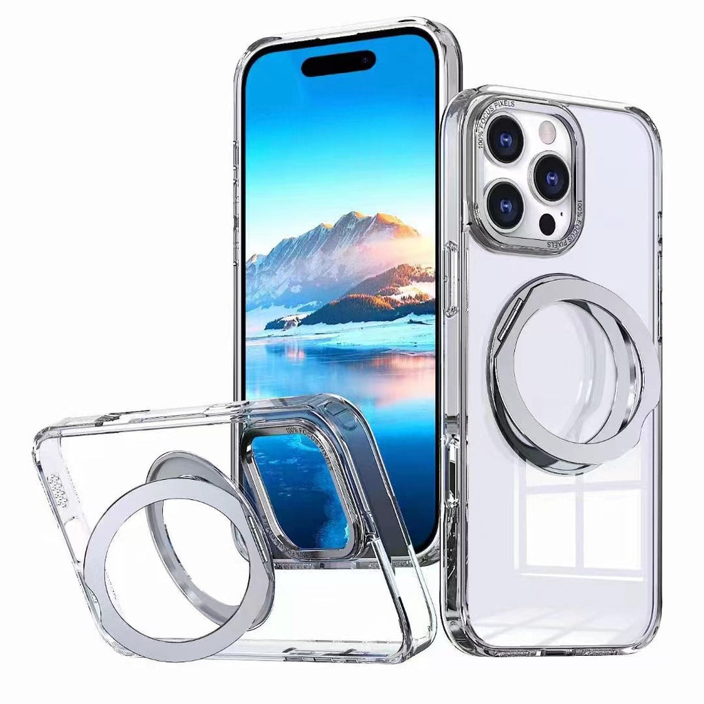 USP Clear Case For iPhone 17e/16e 360° Rotatable Ring Stand Compatible With Magsafe