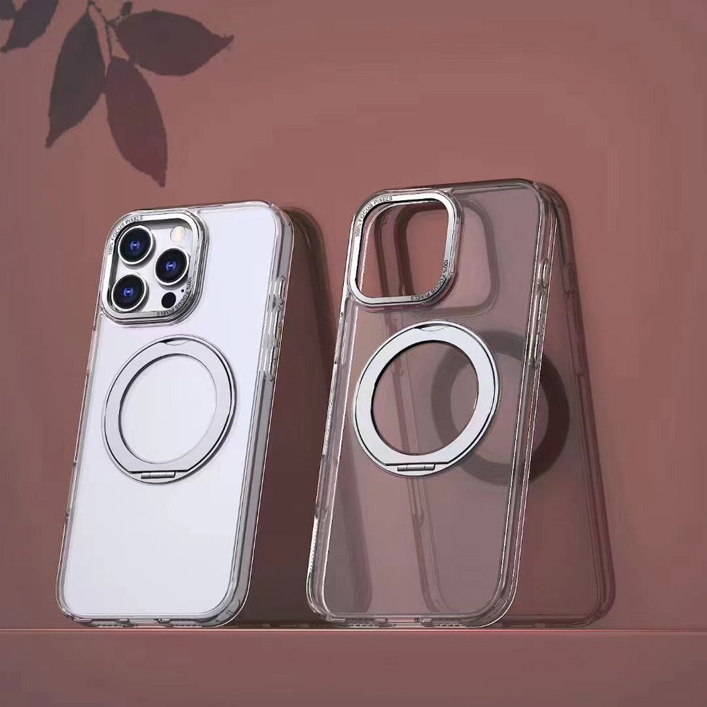USP Clear Case For iPhone 17 Pro Max 360° Rotatable Ring Stand Compatible With Magsafe