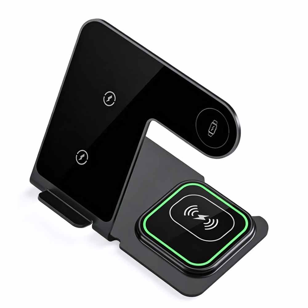 3 in 1 Wireless Charging Station (Black) 15W Aluminum Alloy