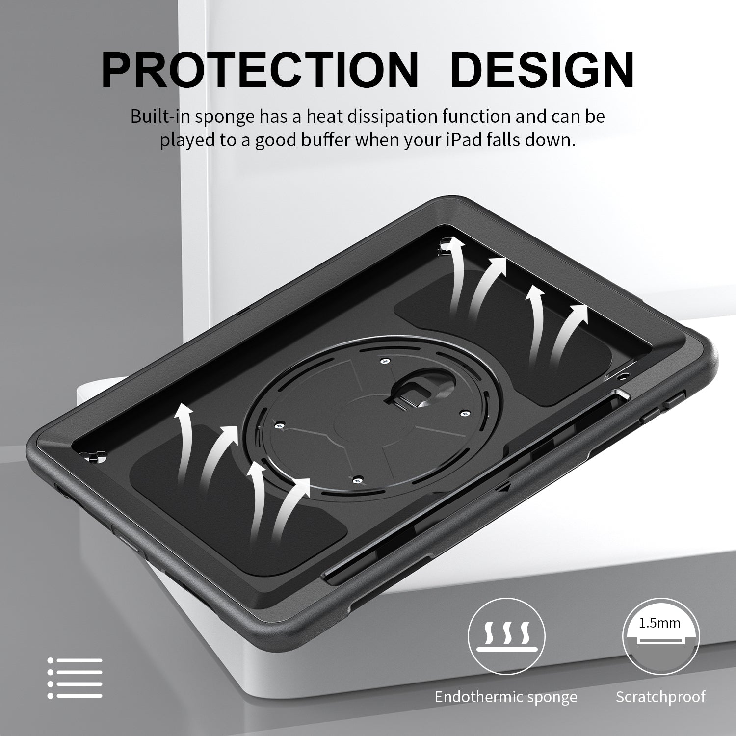 Rugged Case with Pen Holder For iPad Air 6th 11“(M2,2024)(M3,2025)(M4,2026)/5th 10.9"(2022)/4th 10.9"(2020) / iPad Pro 11"(2022/2021/2020/2018)