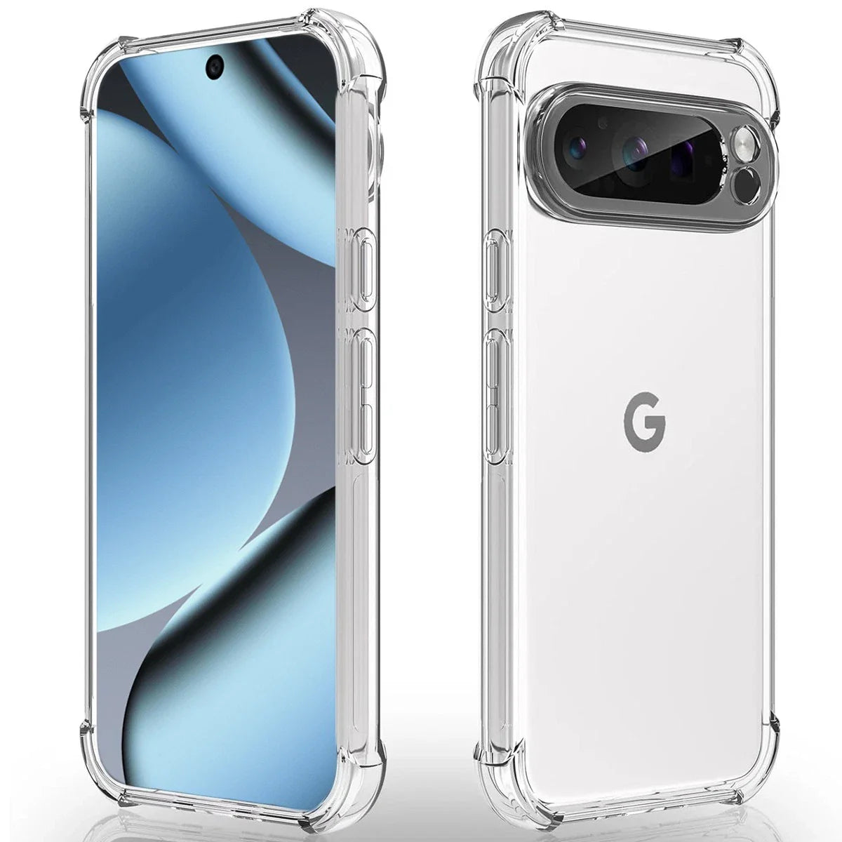 Google Pixel 9A Clear Acrylic+ TPU hard Case  (With Soft Round Airbags)