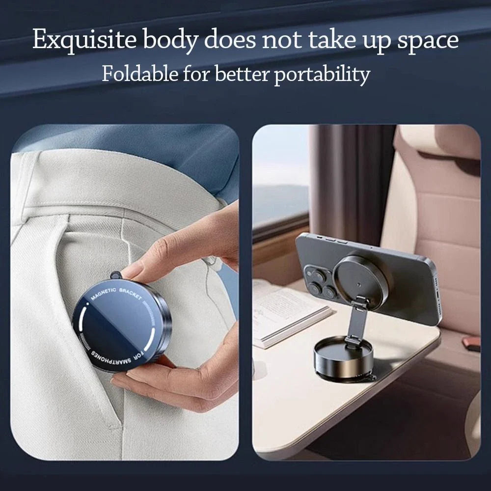 Magnetic Suction Cup Car Phone Mount- 360° Rotatable Adjustable , Grey