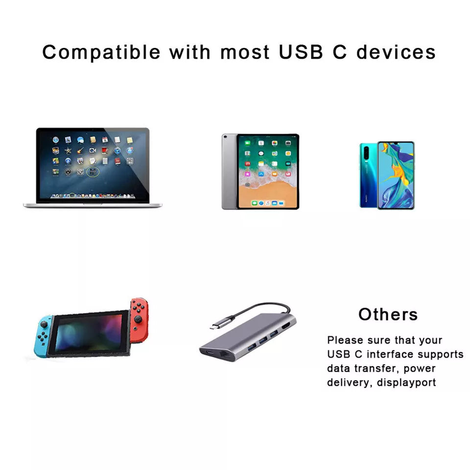 100w Magnetic Type-C  Adapter 20Pin Notebook Laptop Converter (Silver)