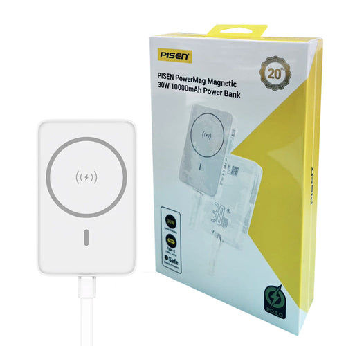 10k（ 10,000mAh ）30W PowerMag Wireless Fast Charging Power Bank (PD & QC 3.0) PISEN